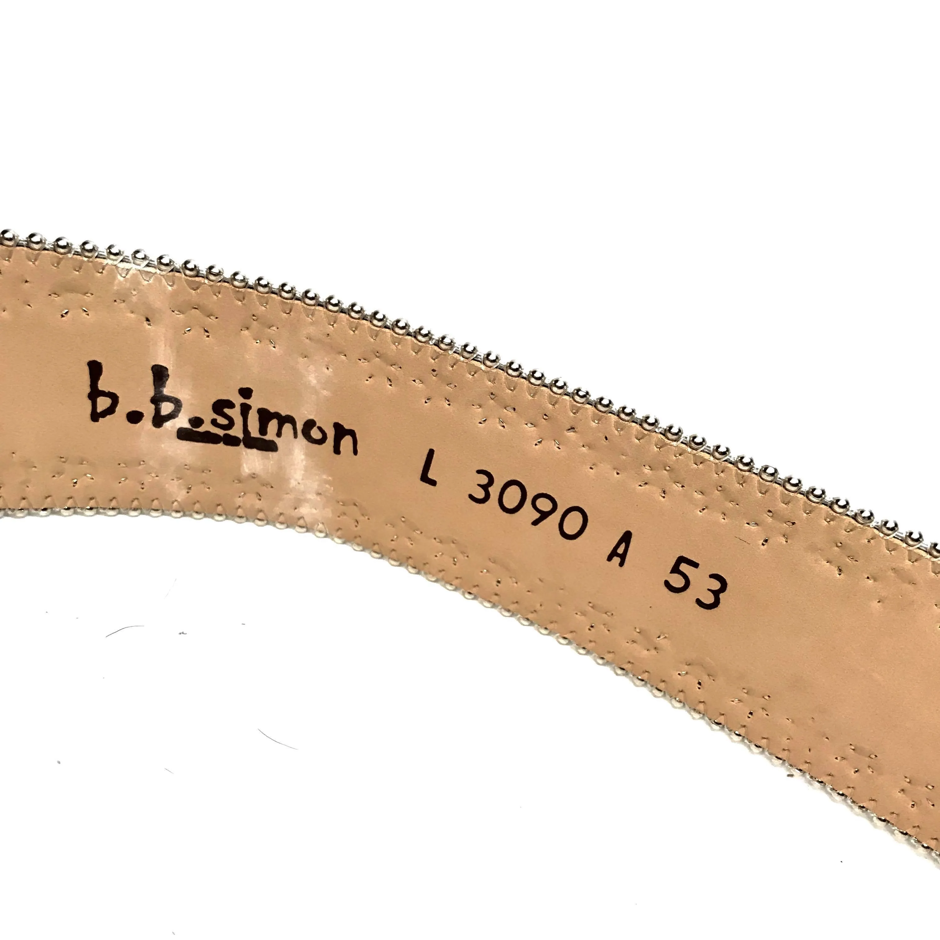 b.b. Simon 'White Croc' Thick 2.5" Crystal Belt