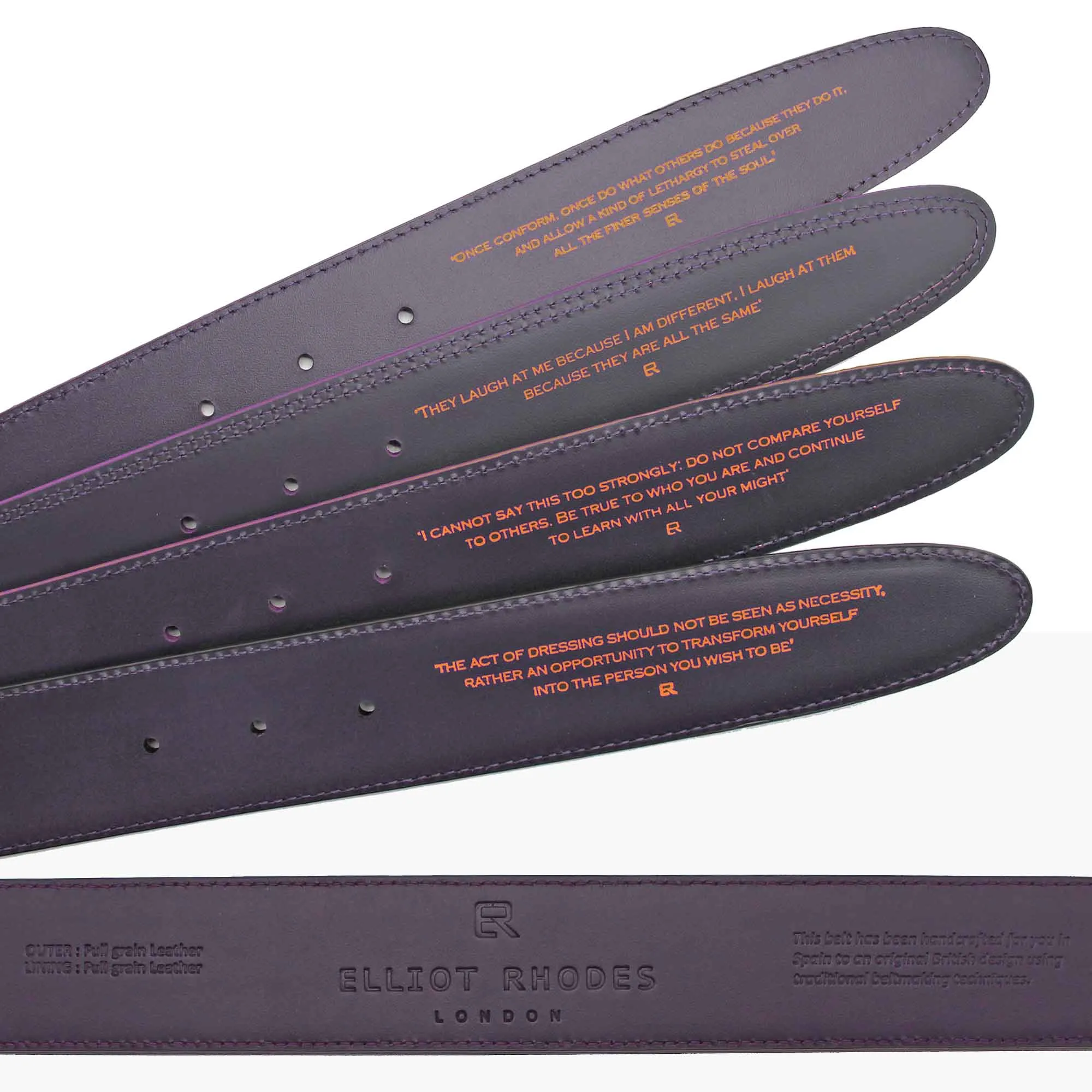 Belafonte Black/Red Mix Cordovan Effect Satin Gunmetal Belt