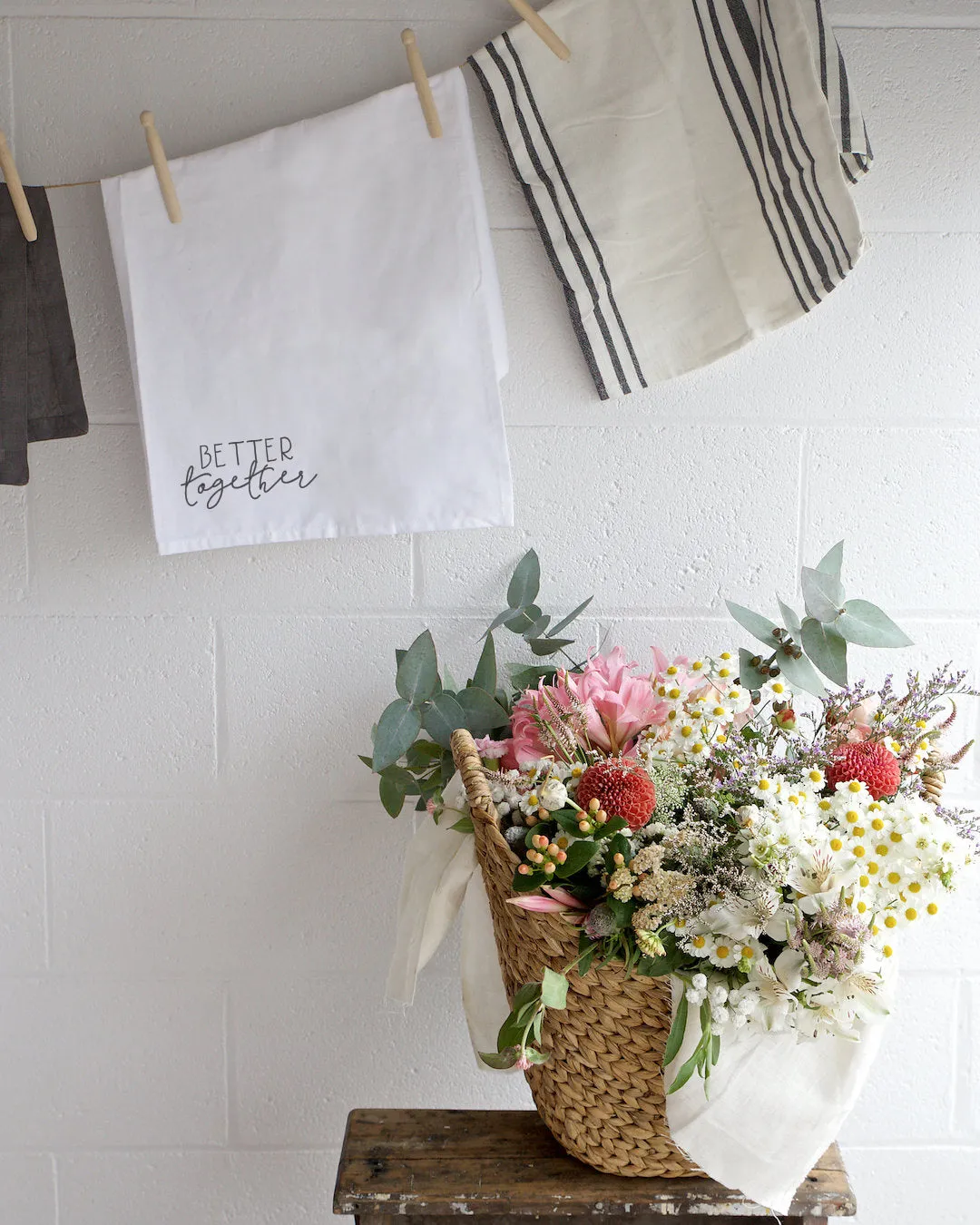 Better Together Cotton Canvas Kitchen Tea Towel by The Cotton & Canvas Co.
