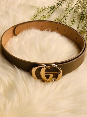 Black CG Leather Belt