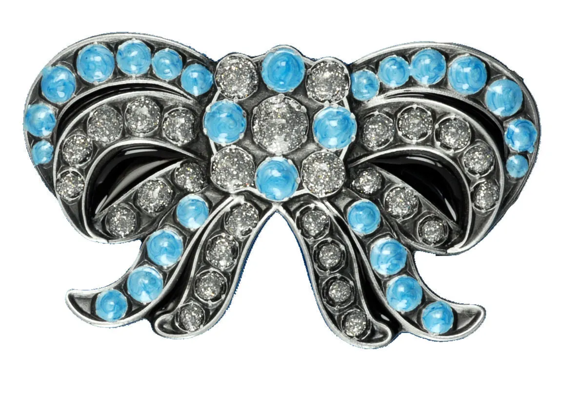 Bow Blue Belt Buckle