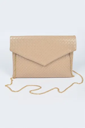 Braided Embossed Envelope Clutch