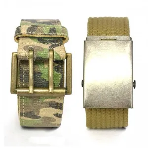 BRAVO - Camo Military Army Style twin pack with two Webbing Belts