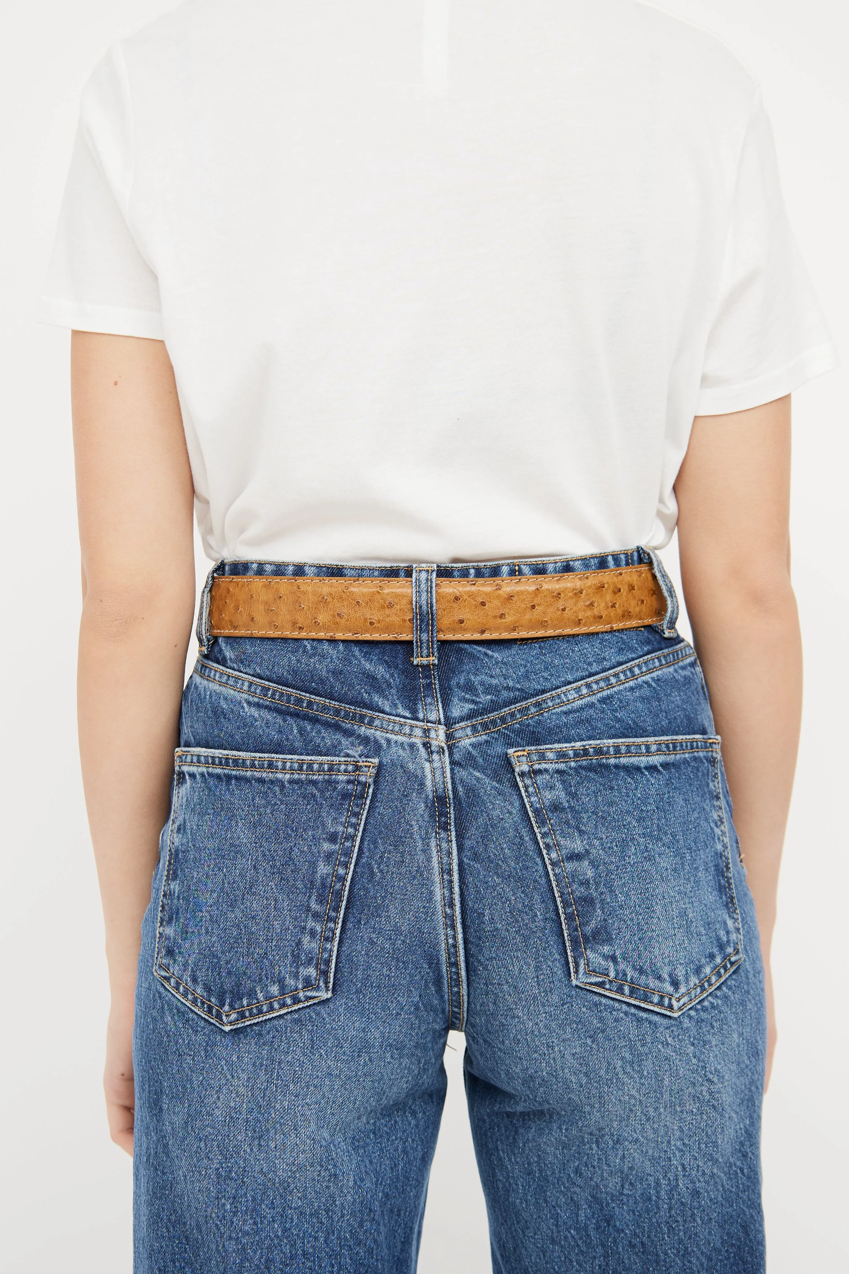 Brown Leather Textured Belt