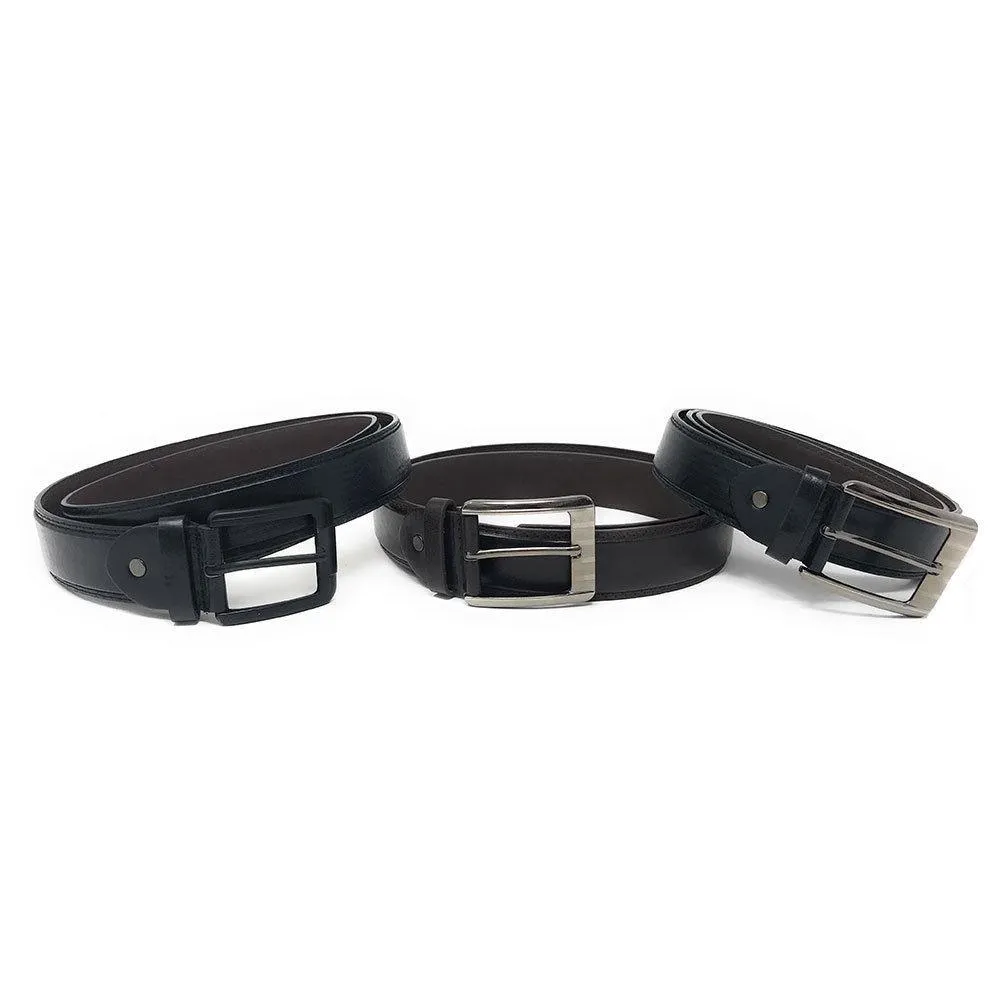 Casaba Italian Style Genuine Leather Mens Waist Buckle Belts 1.5 inch Width
