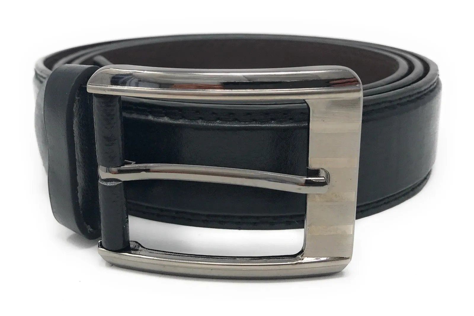 Casaba Italian Style Genuine Leather Mens Waist Buckle Belts 1.5 inch Width