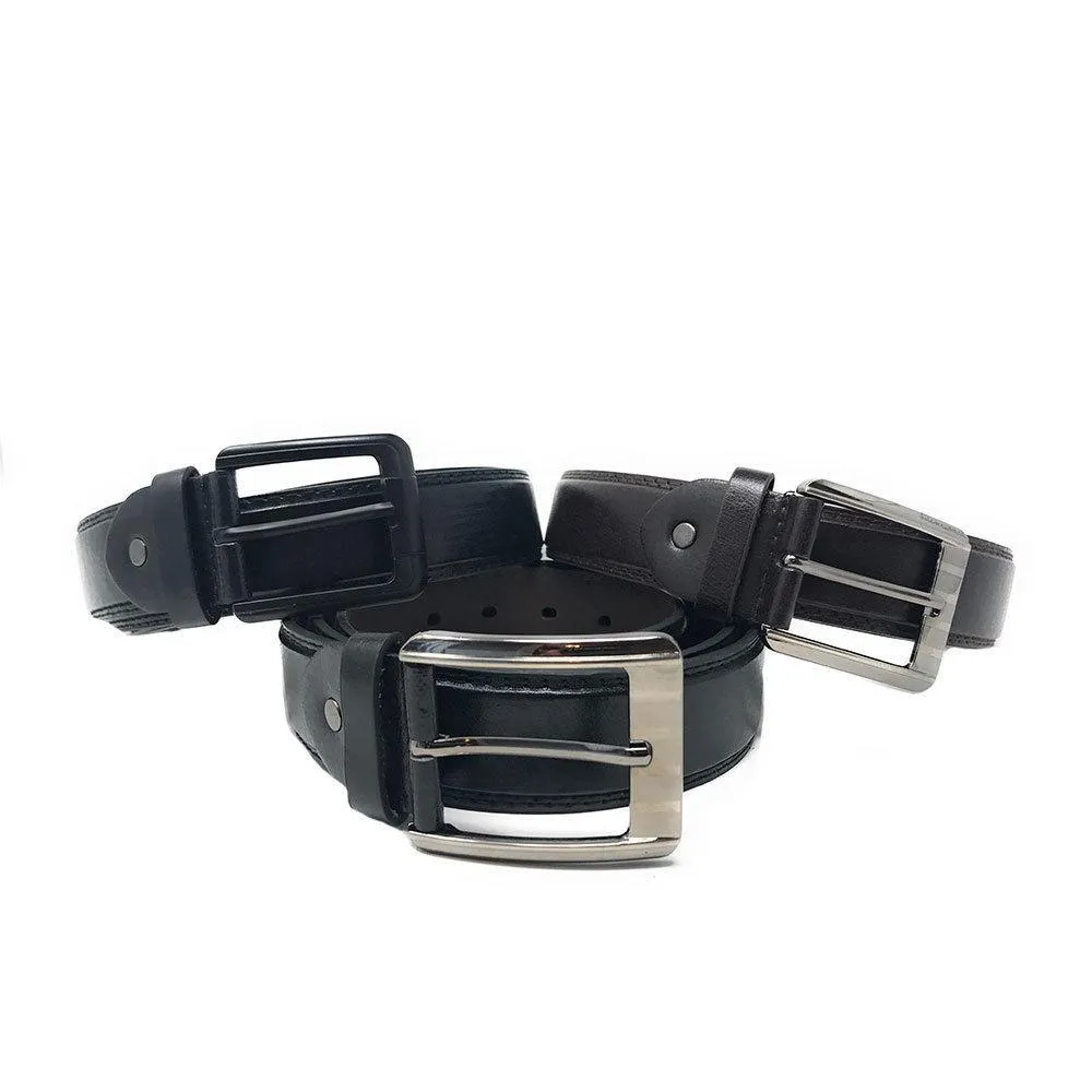 Casaba Italian Style Genuine Leather Mens Waist Buckle Belts 1.5 inch Width