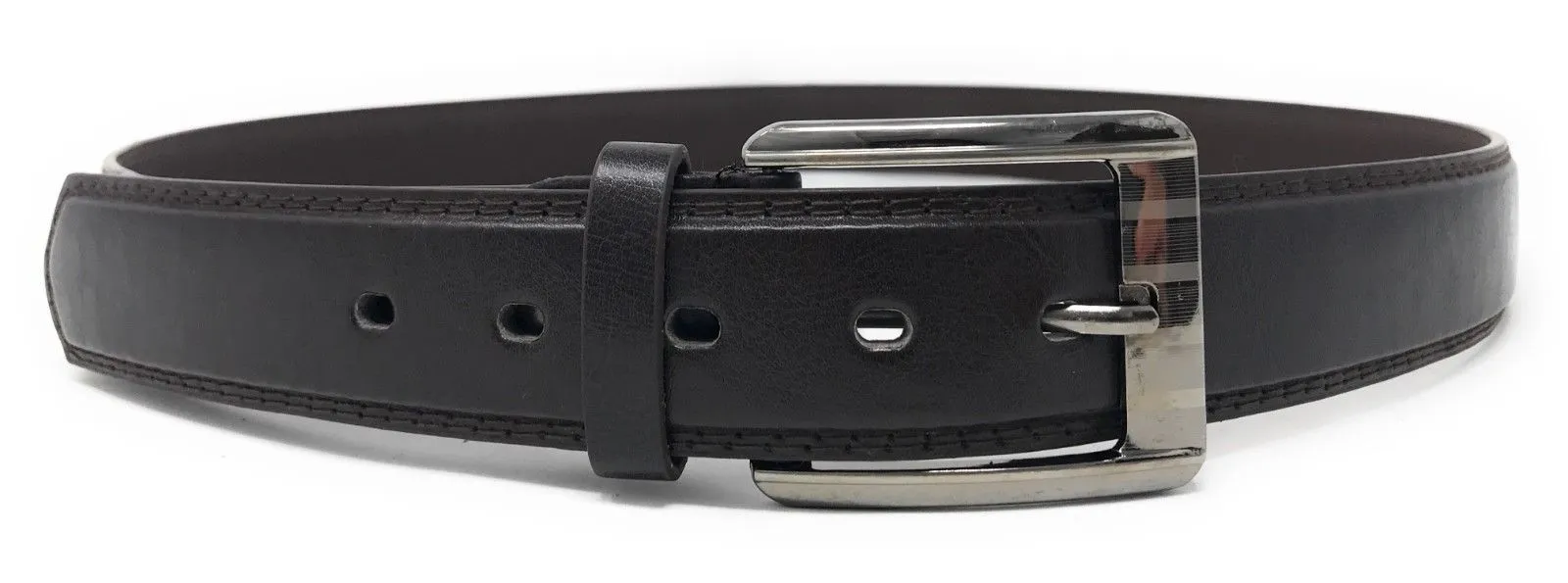 Casaba Italian Style Genuine Leather Mens Waist Buckle Belts 1.5 inch Width