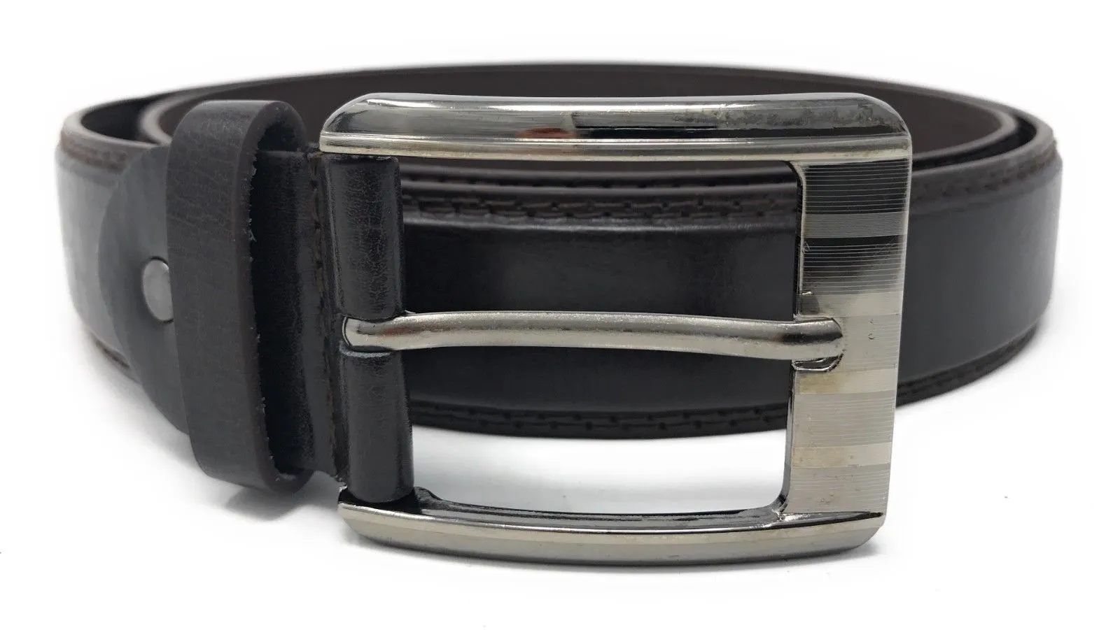 Casaba Italian Style Genuine Leather Mens Waist Buckle Belts 1.5 inch Width