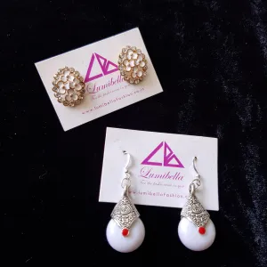 Combo 12 - Designer Golden and German silver hook Earrings