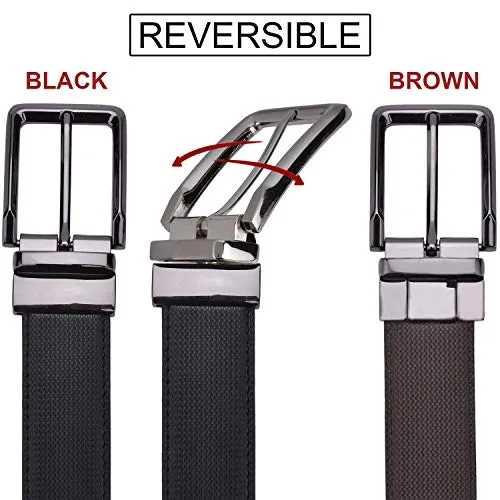 CREATURE Pu-Leather Formal/Casual Reversible Belt For Men/Boys (Color-Black/Brown||BL-02)