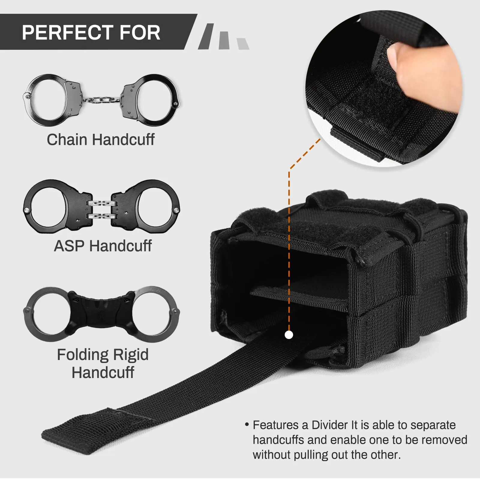 Double Handcuff Pouch Open-Top MOLLE Tactical Handcuff Holster
