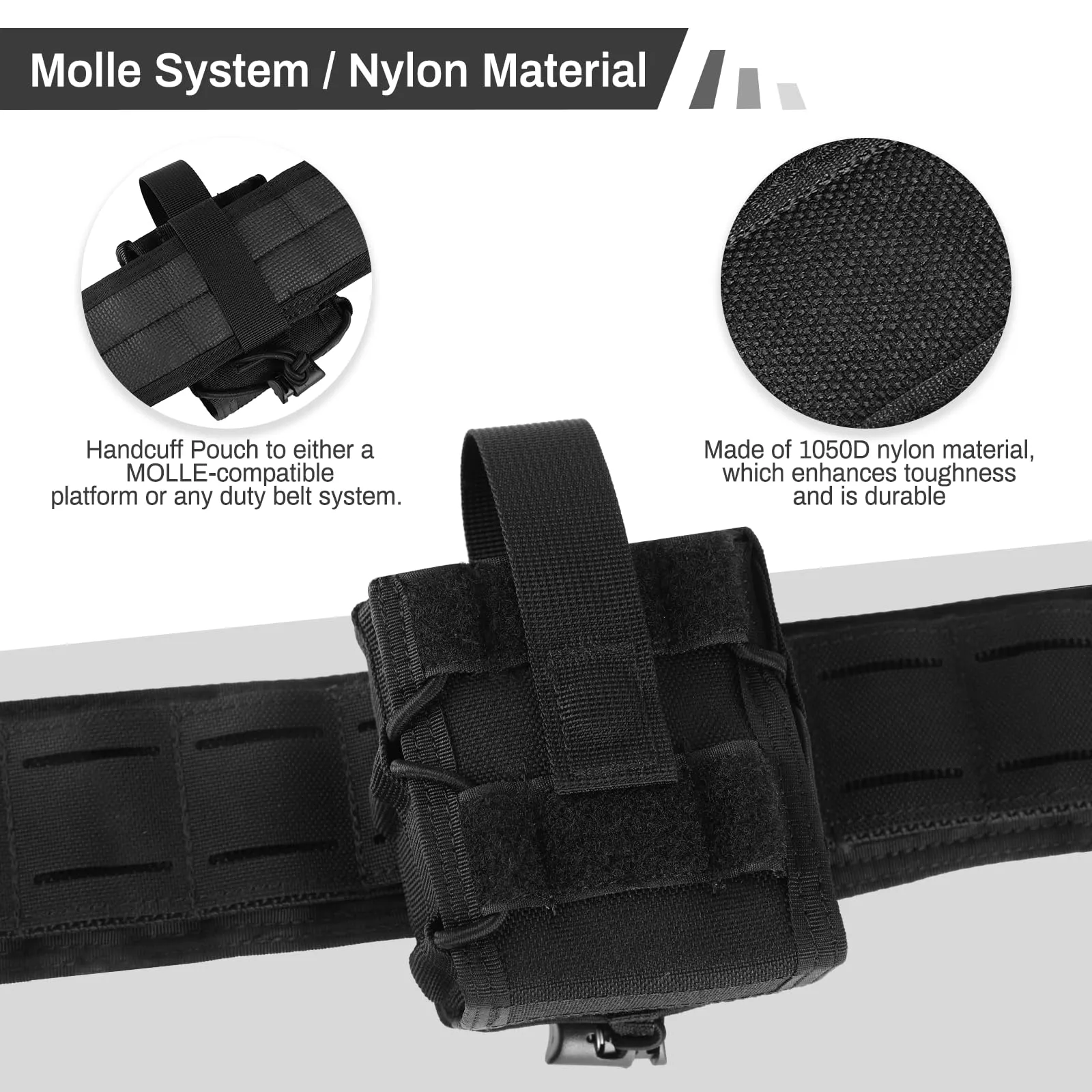 Double Handcuff Pouch Open-Top MOLLE Tactical Handcuff Holster