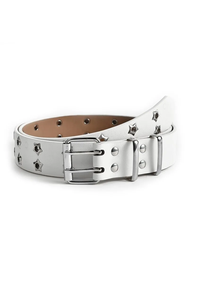 Double Row Stars Punk Buckle Belt