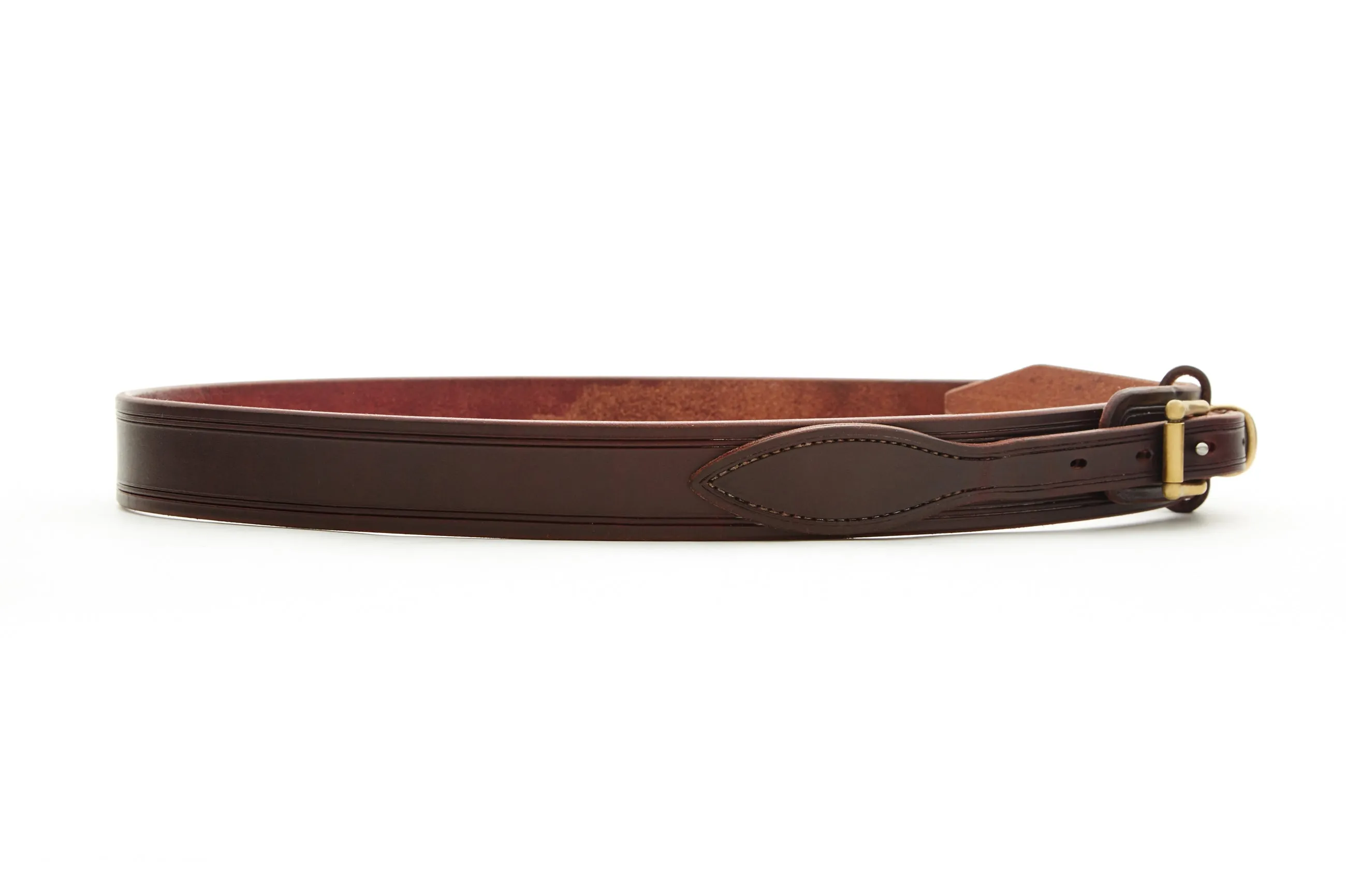 Drovers Leather Belt with Brass Roller Buckle