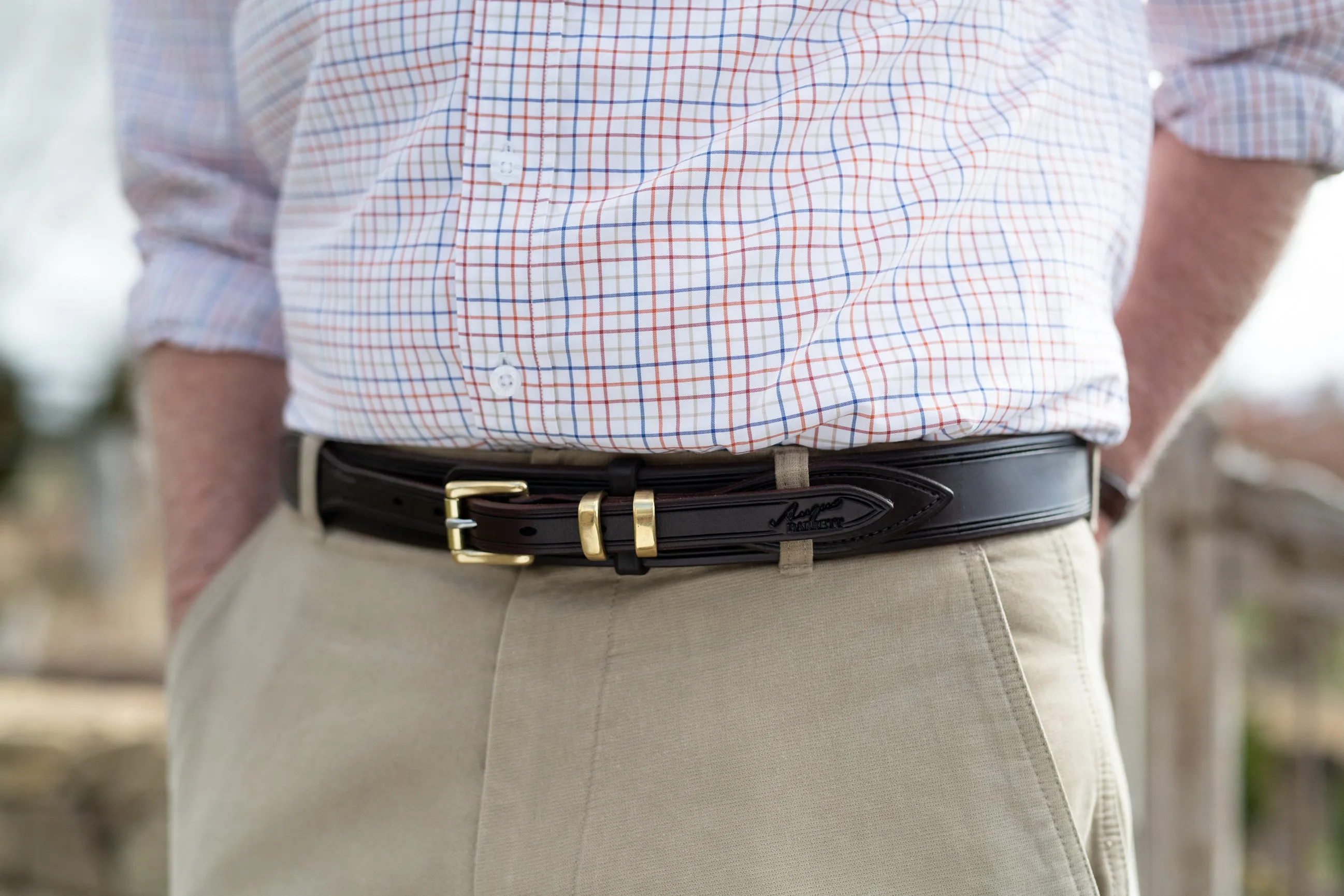 Drovers Leather Belt with Brass Roller Buckle