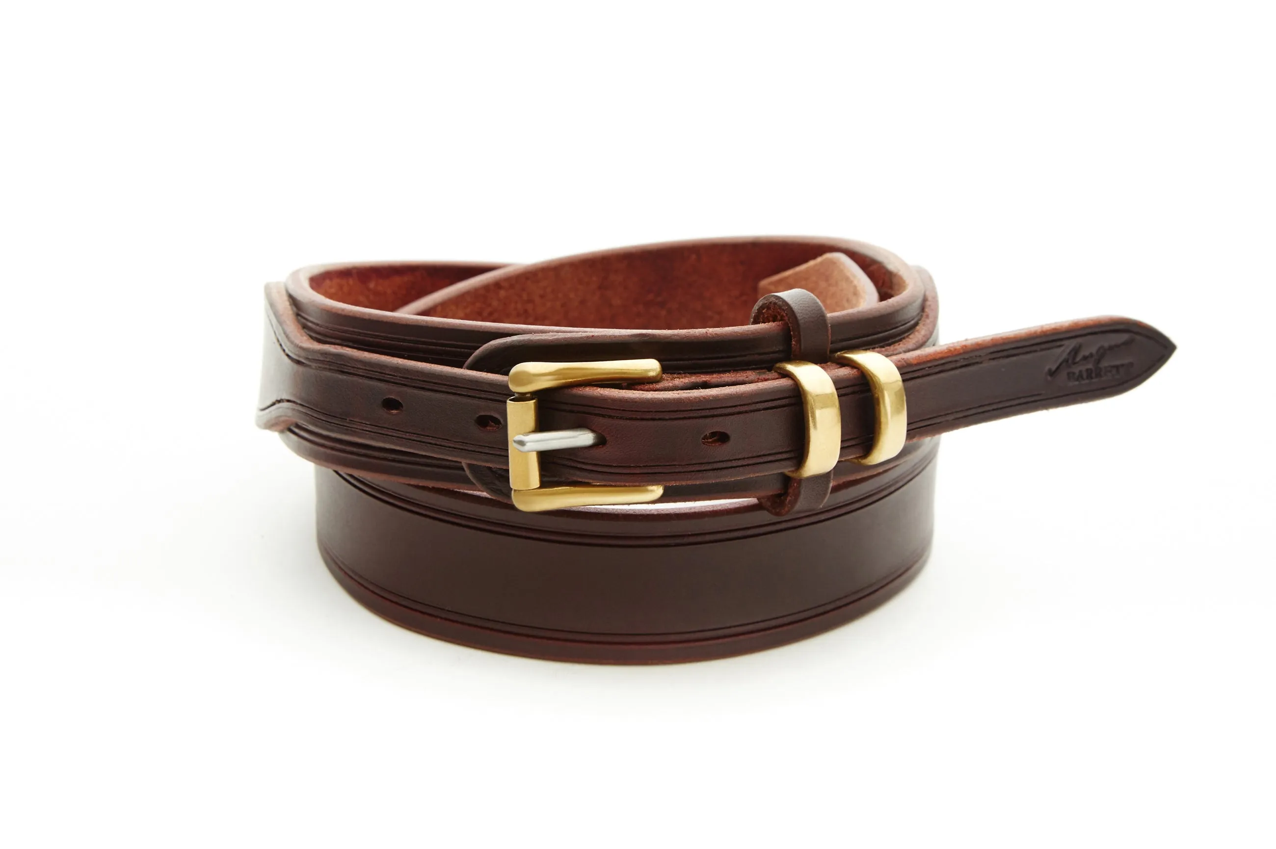 Drovers Leather Belt with Brass Roller Buckle