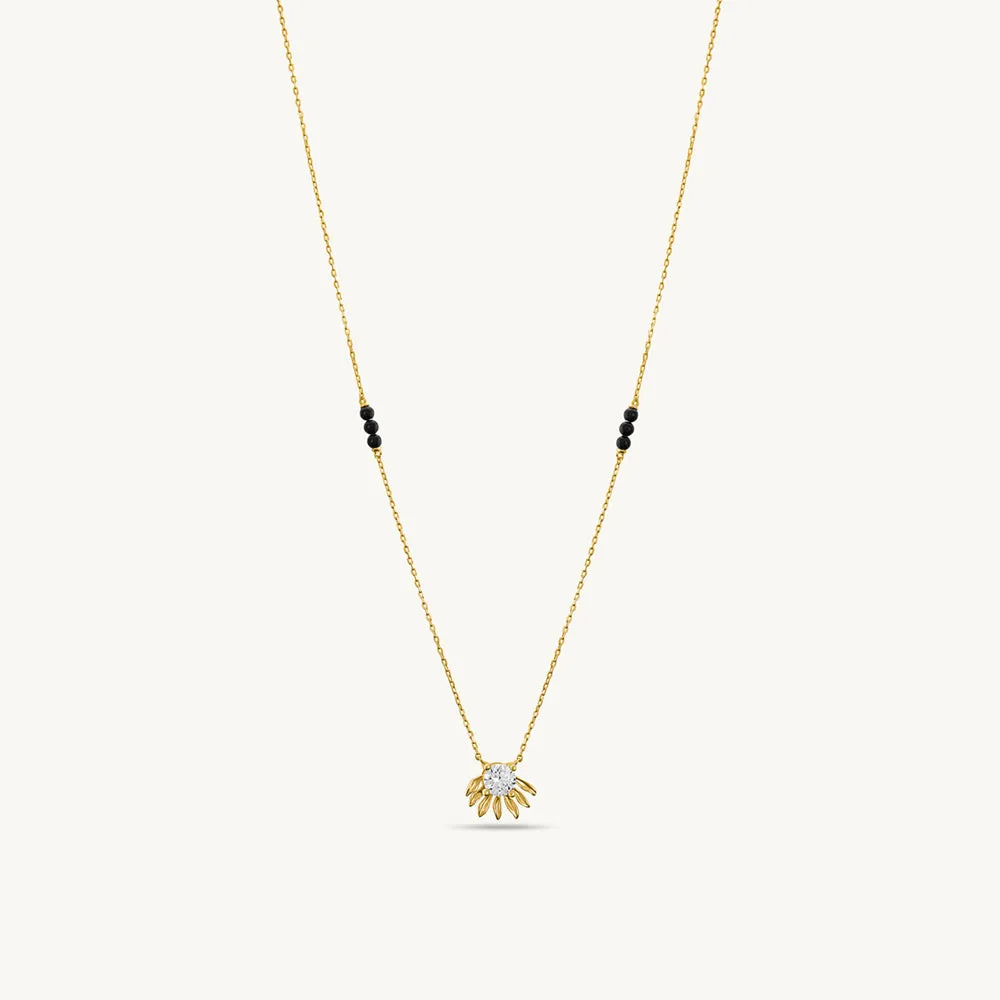 Elegant Diamond Sunflower Mangalsutra | 18k Gold Vermeil