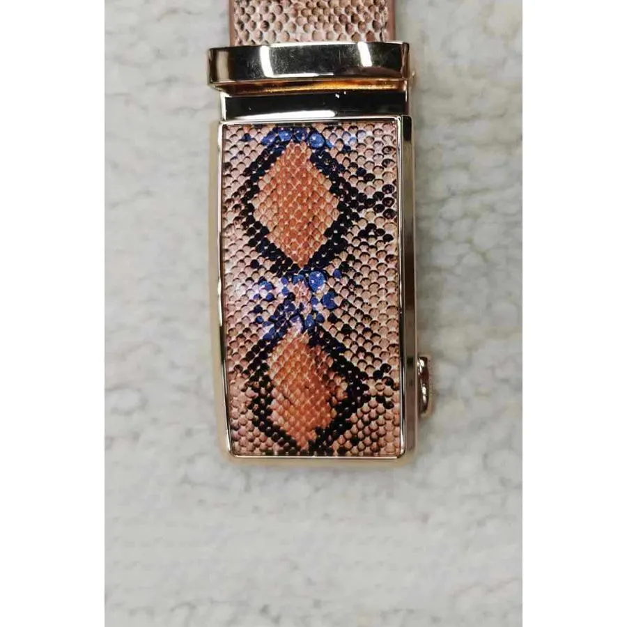 Exotic Serpent Skin Metal Buckle Belt