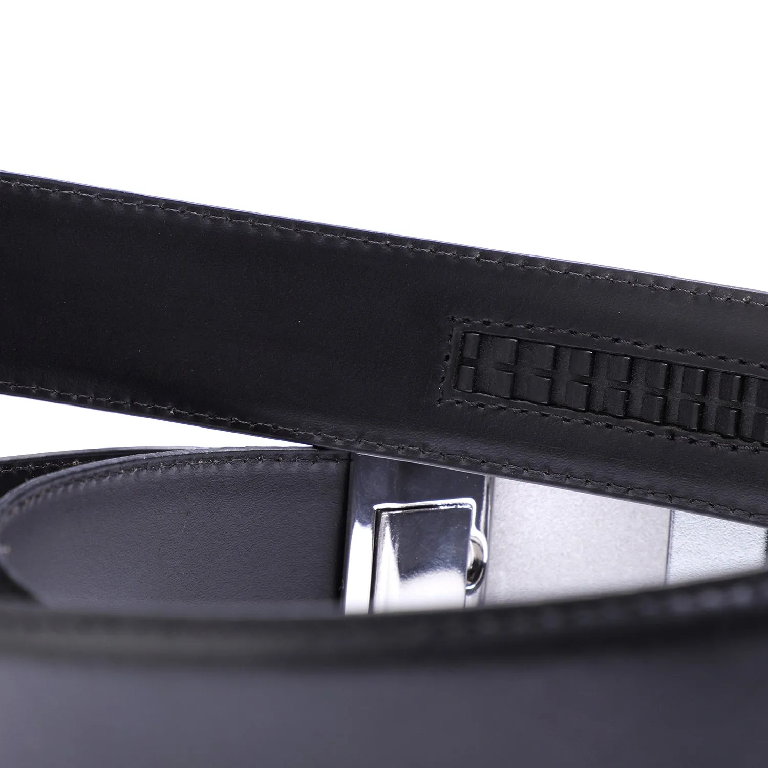 EZ Click Men's Fashion Belt with Textured Black Border Buckle