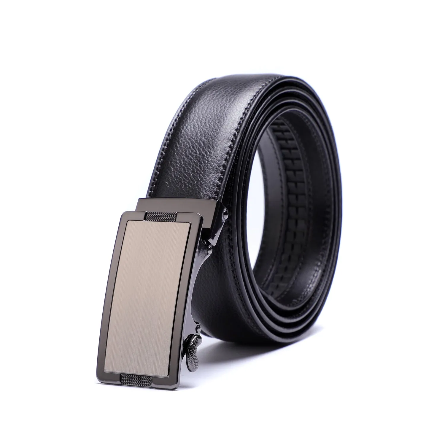 EZ Click Men's Fashion Belt with Textured Black Border Buckle