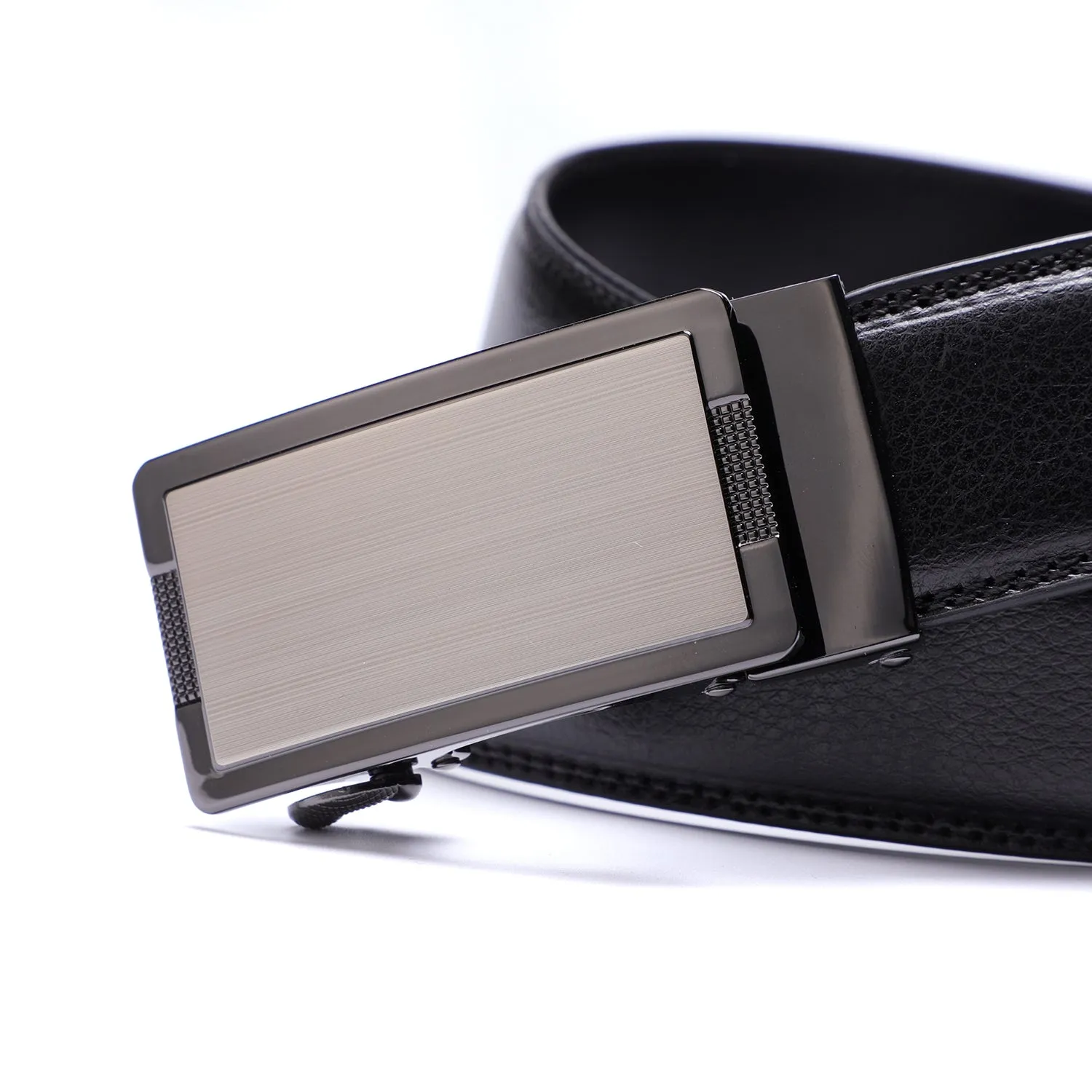 EZ Click Men's Fashion Belt with Textured Black Border Buckle