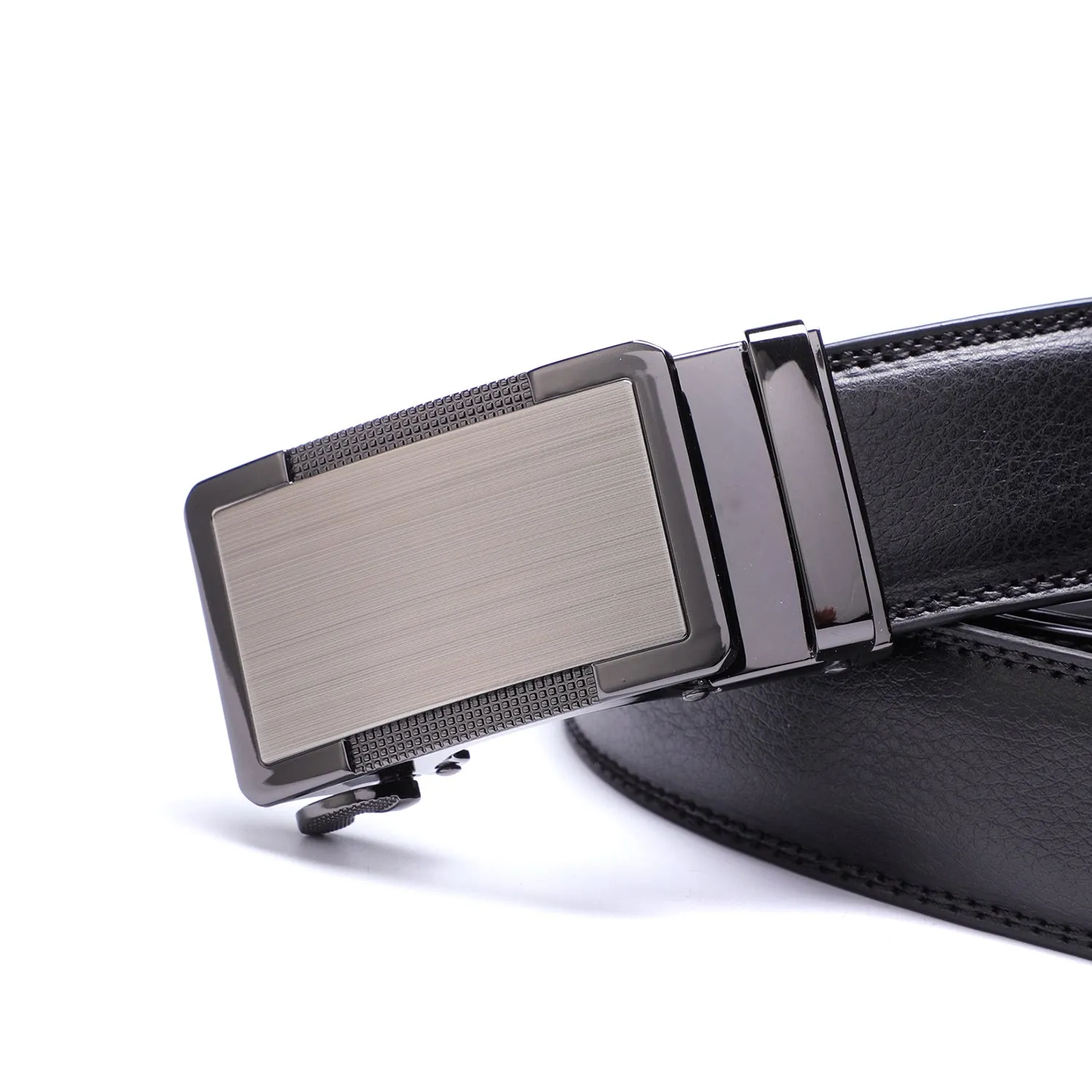 EZ Click Men's Fashion Belt with Textured Border Buckle