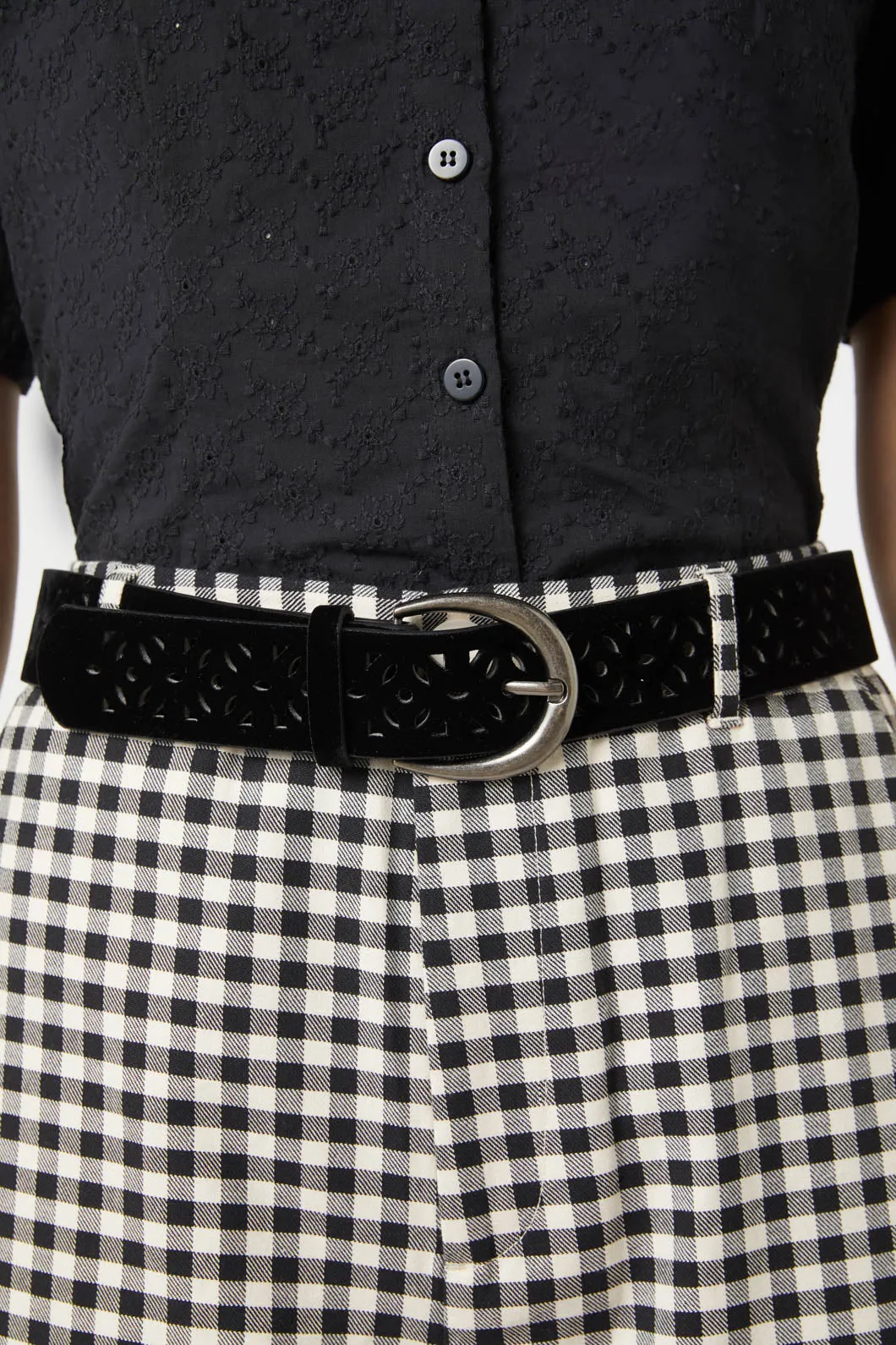 Faux Suede Cut Out Belt
