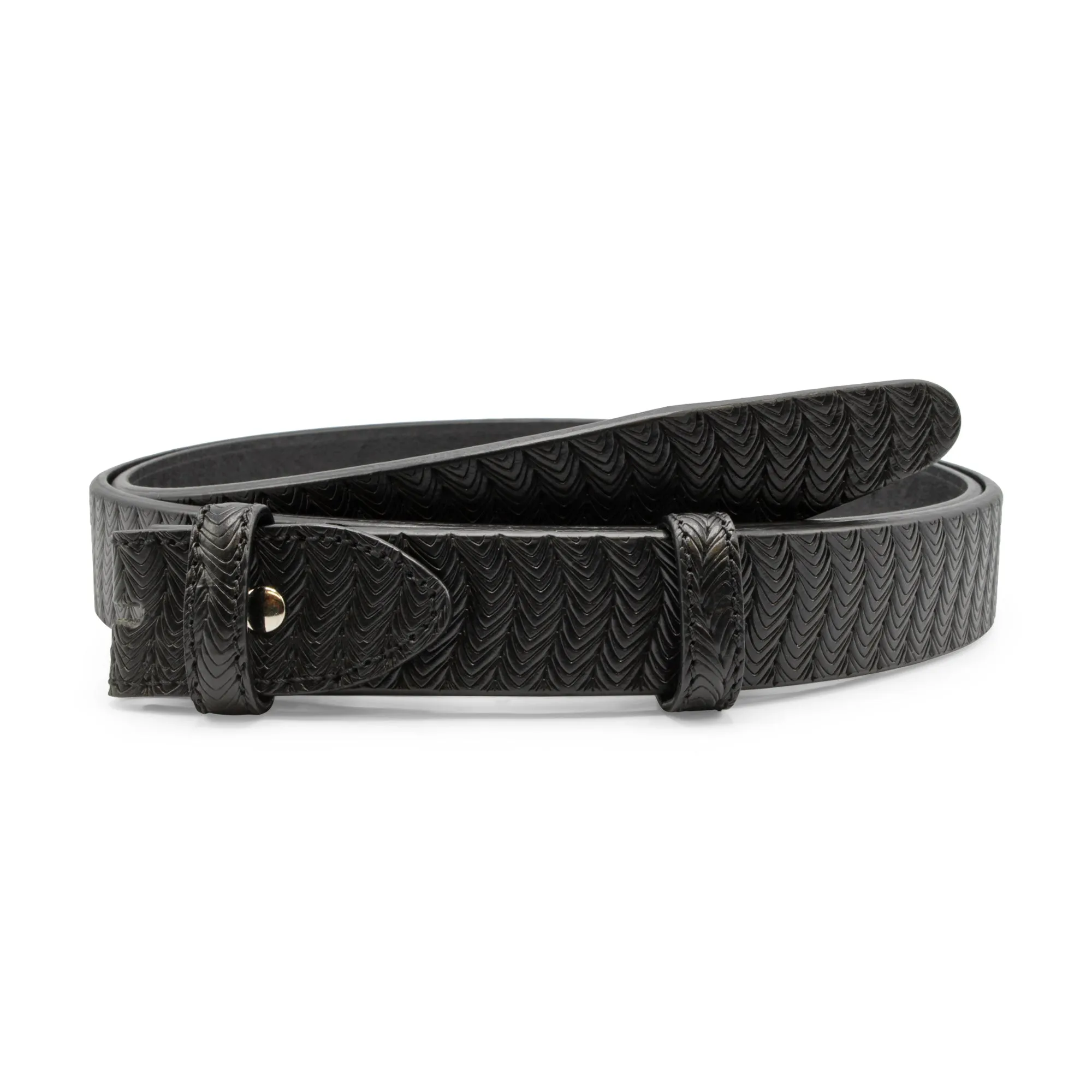 Feather Texture Unlined Narrow Belt Strap