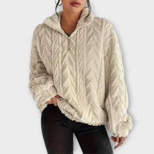 Fiona Braided Zip-Up Pullover