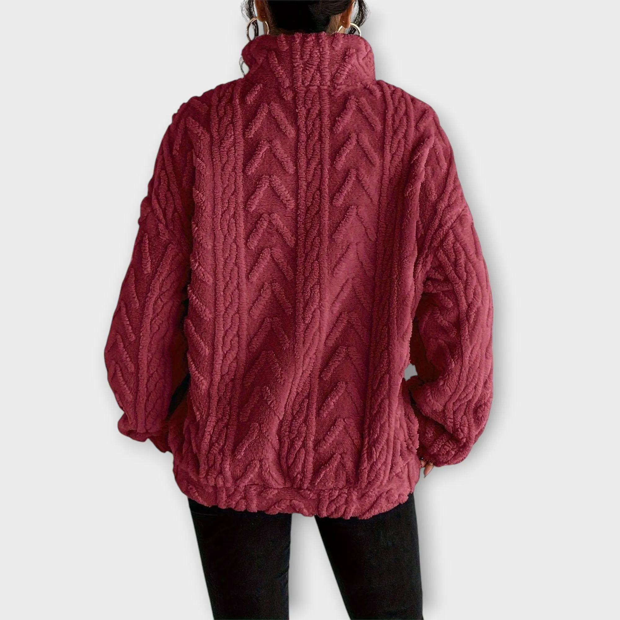 Fiona Braided Zip-Up Pullover