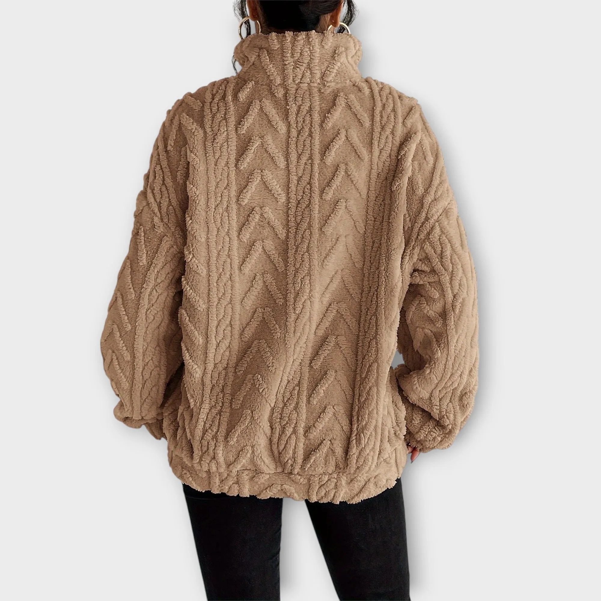 Fiona Braided Zip-Up Pullover