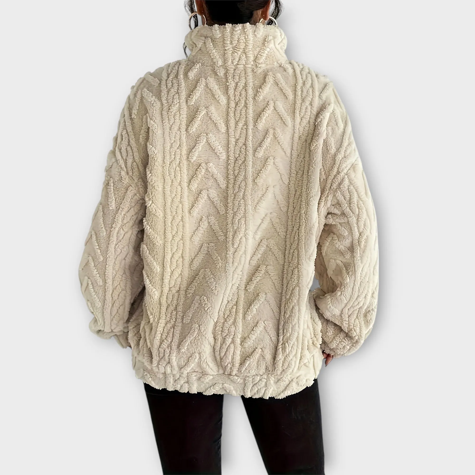 Fiona Braided Zip-Up Pullover