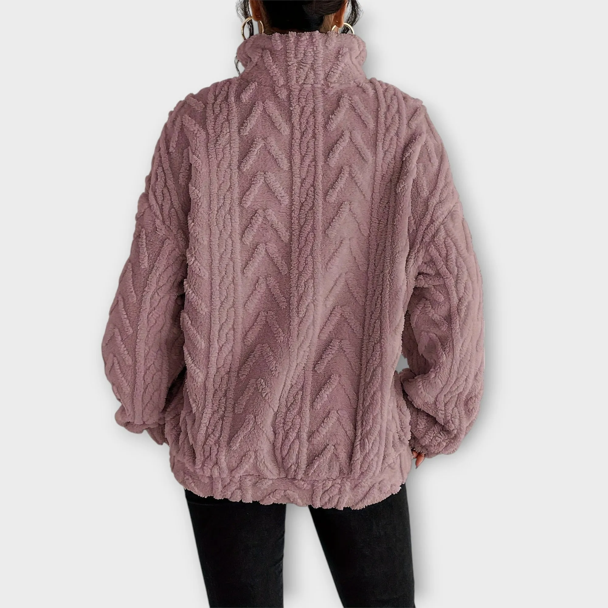 Fiona Braided Zip-Up Pullover