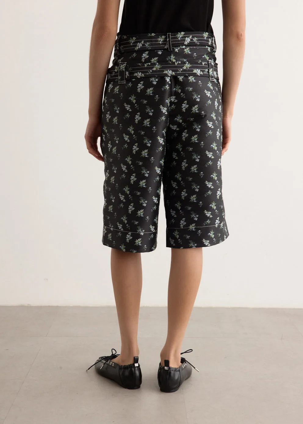 Floral Jacquard Shorts