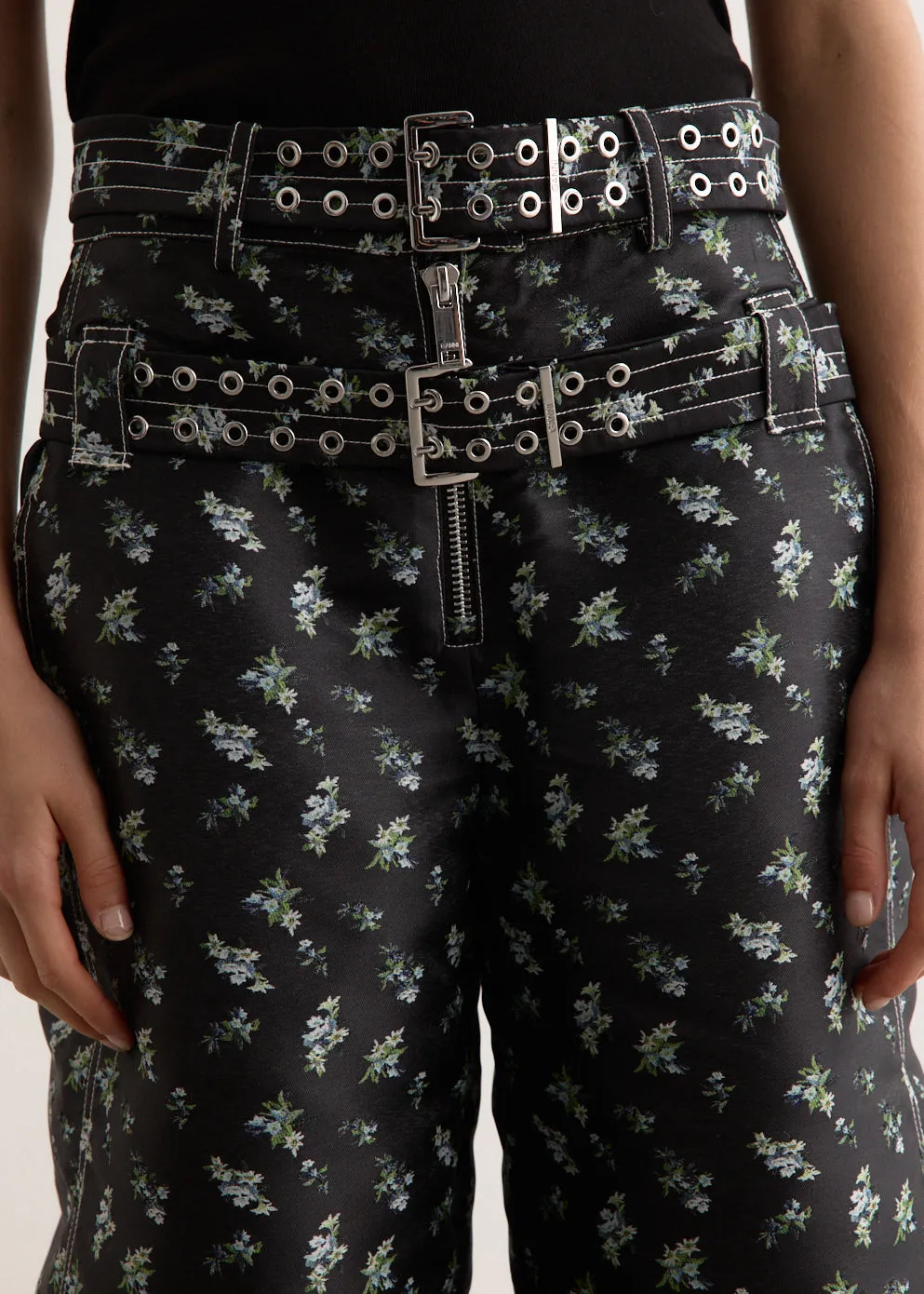Floral Jacquard Shorts