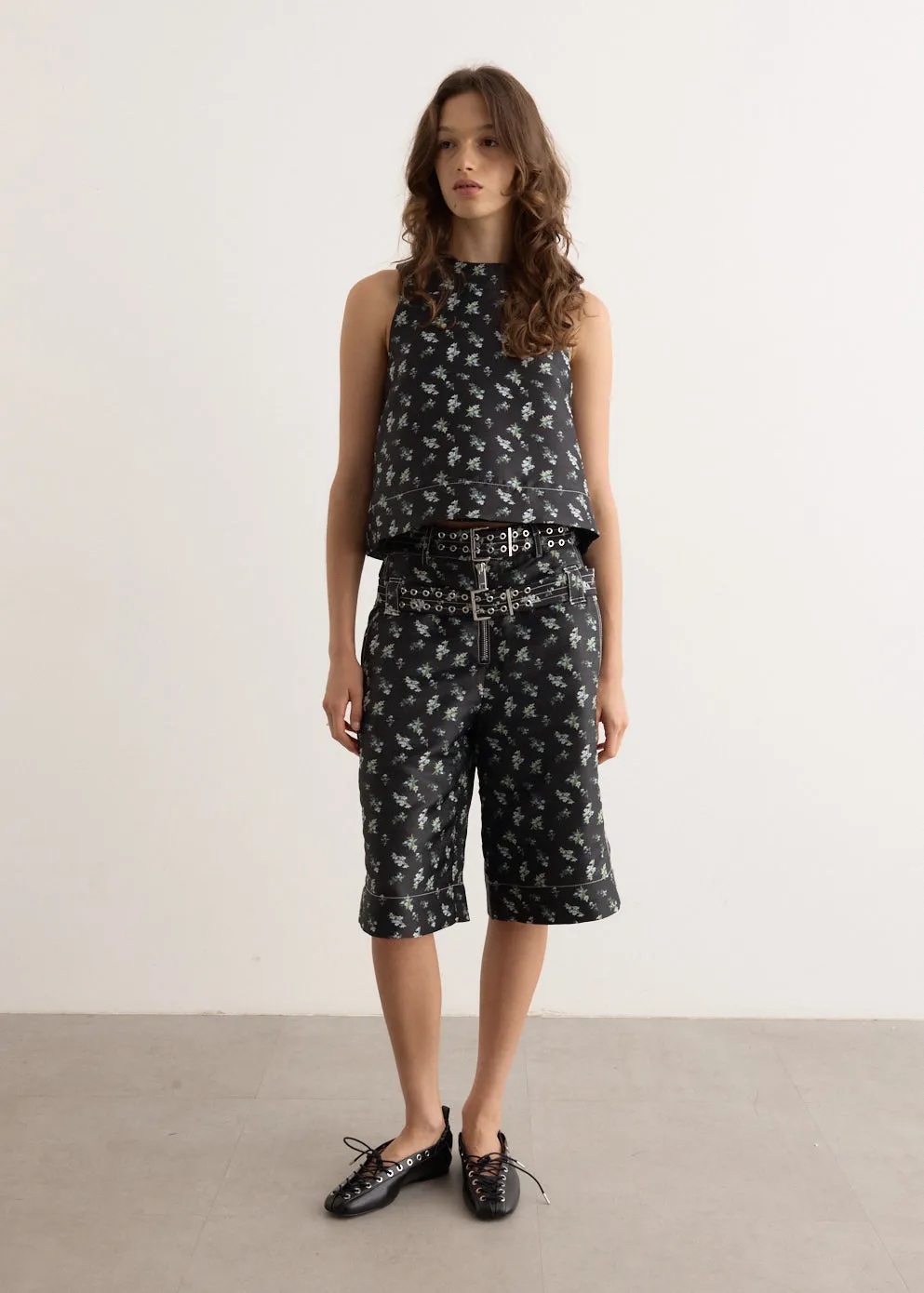 Floral Jacquard Shorts