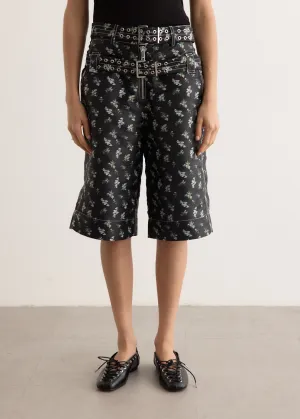 Floral Jacquard Shorts