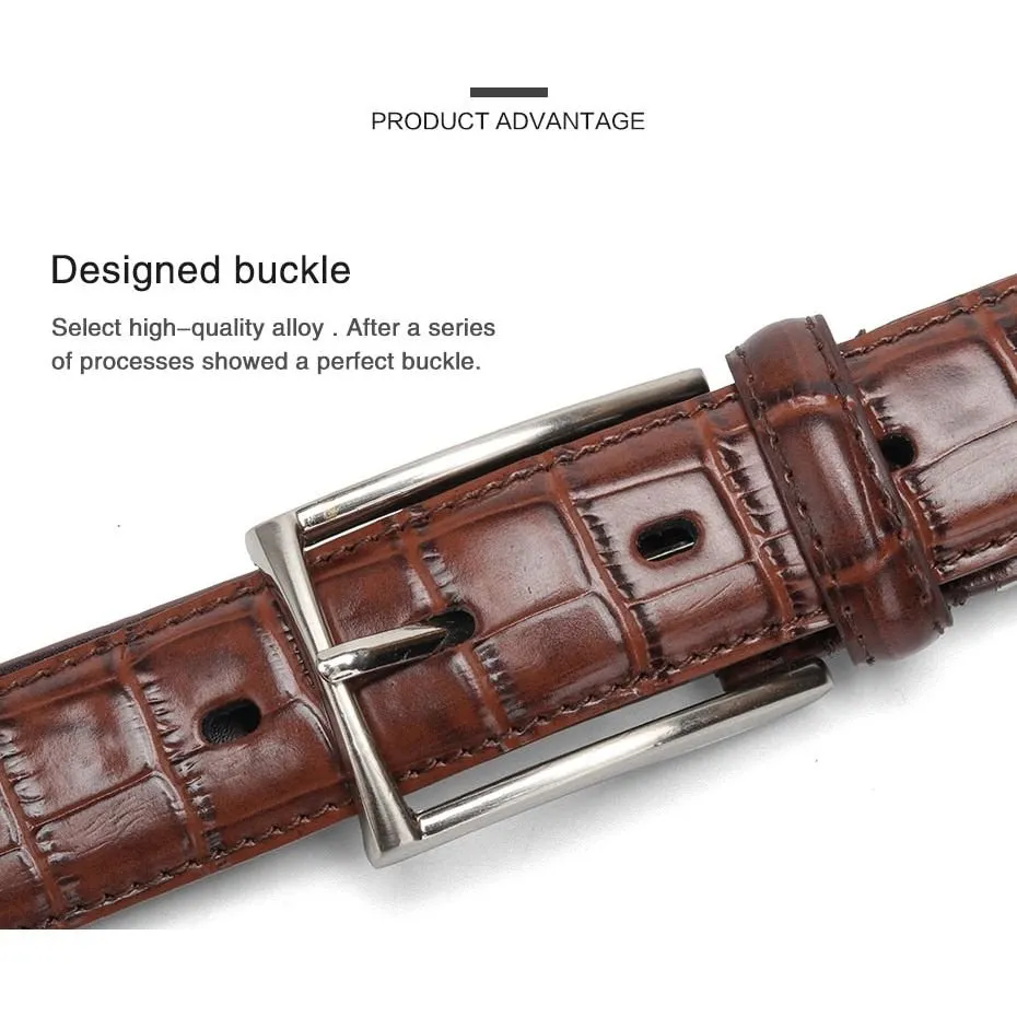 GatorLuxe Exotic Pin Buckle Leather Belt
