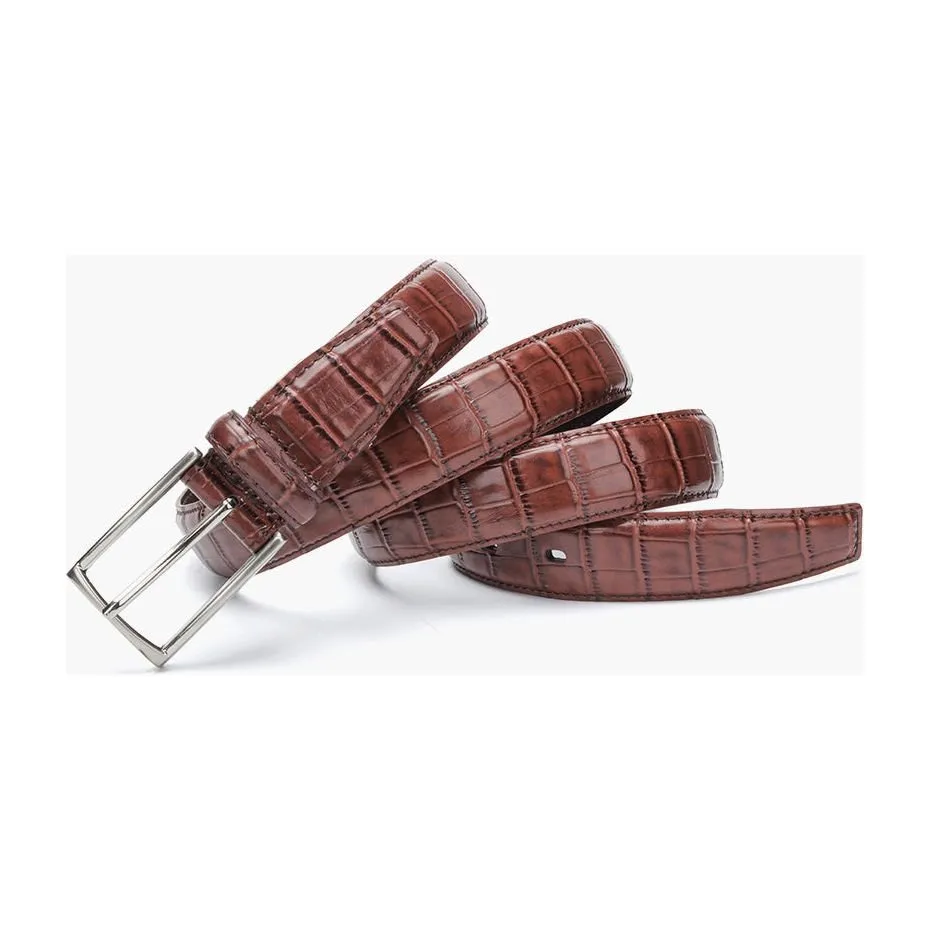 GatorLuxe Exotic Pin Buckle Leather Belt