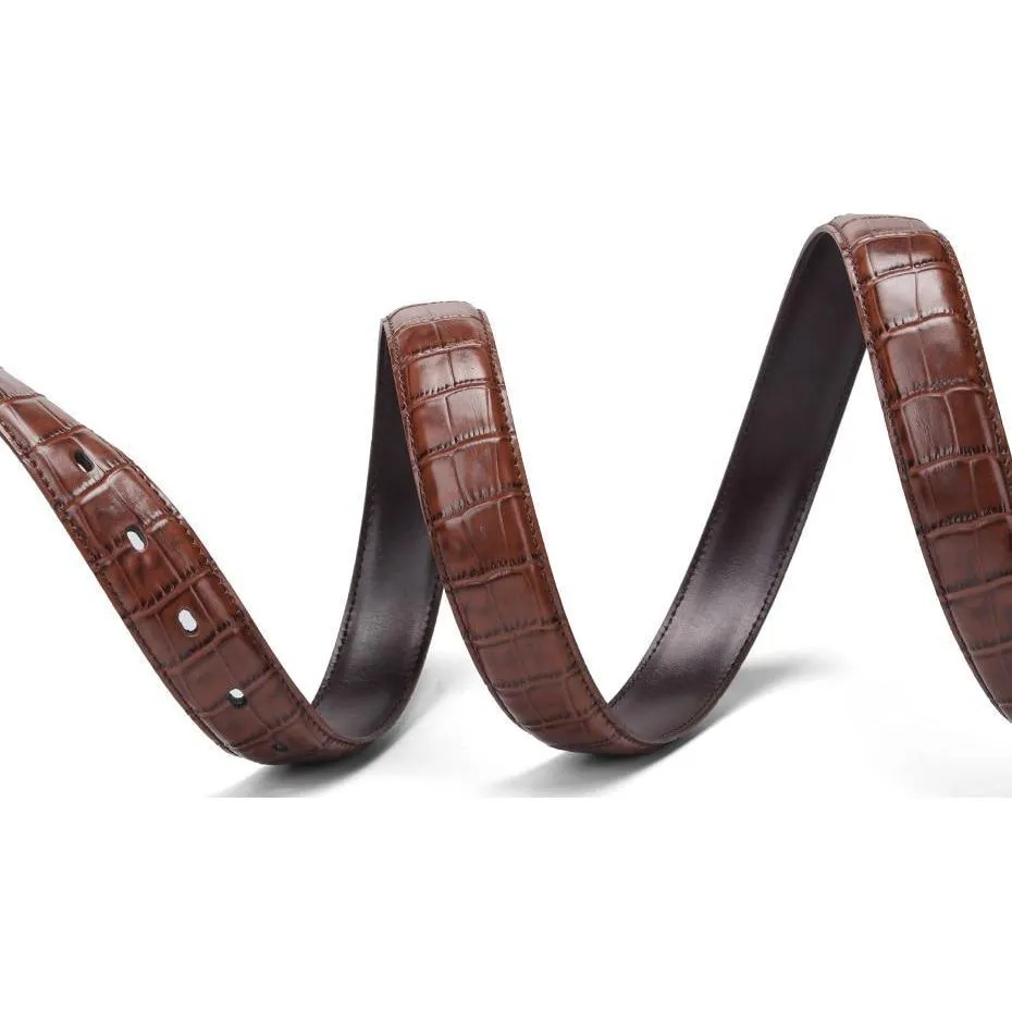 GatorLuxe Exotic Pin Buckle Leather Belt