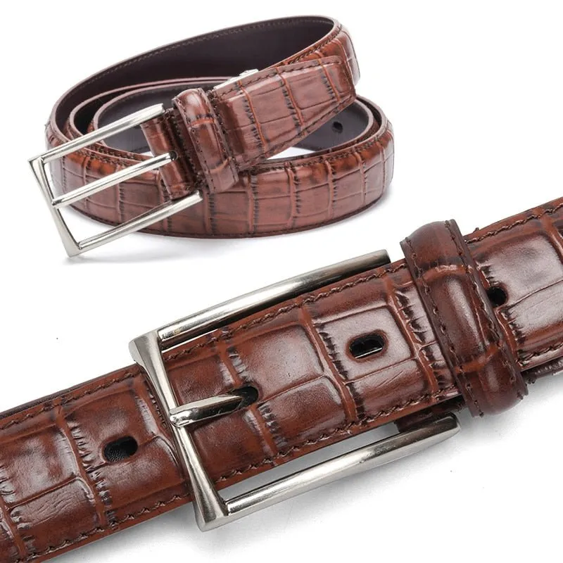GatorLuxe Exotic Pin Buckle Leather Belt