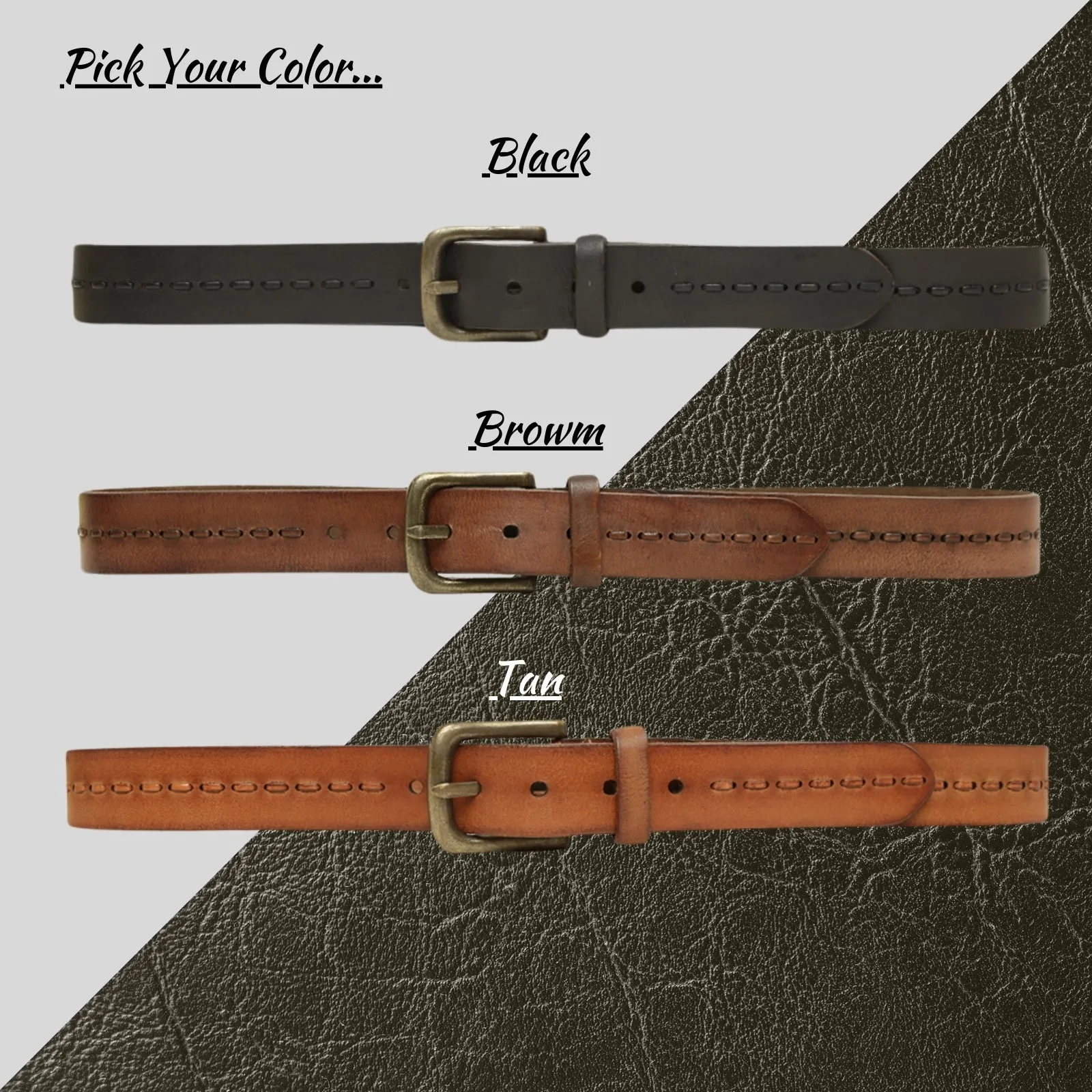 Genuine Tan Leather Crafted Men's Belt By Art N Vintage