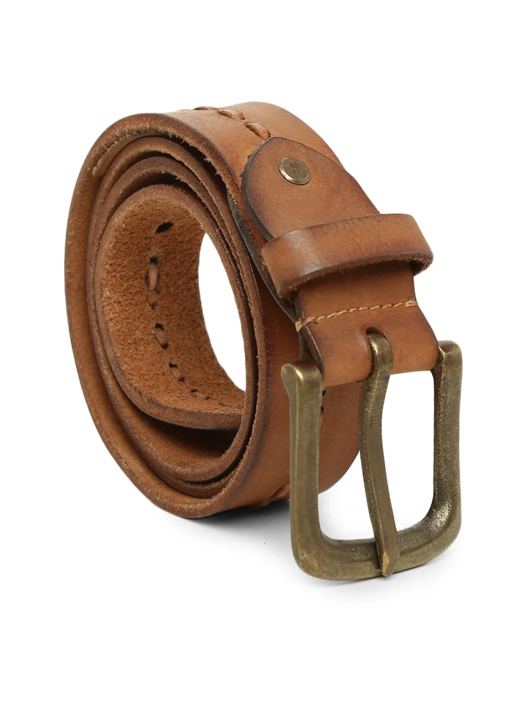 Genuine Tan Leather Crafted Men's Belt By Art N Vintage