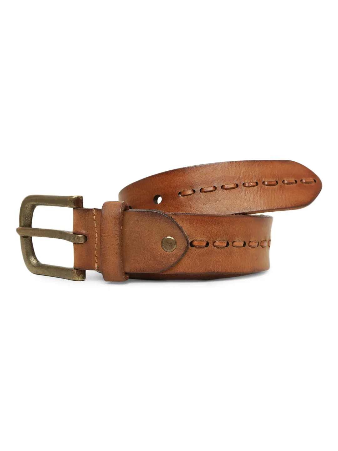 Genuine Tan Leather Crafted Men's Belt By Art N Vintage