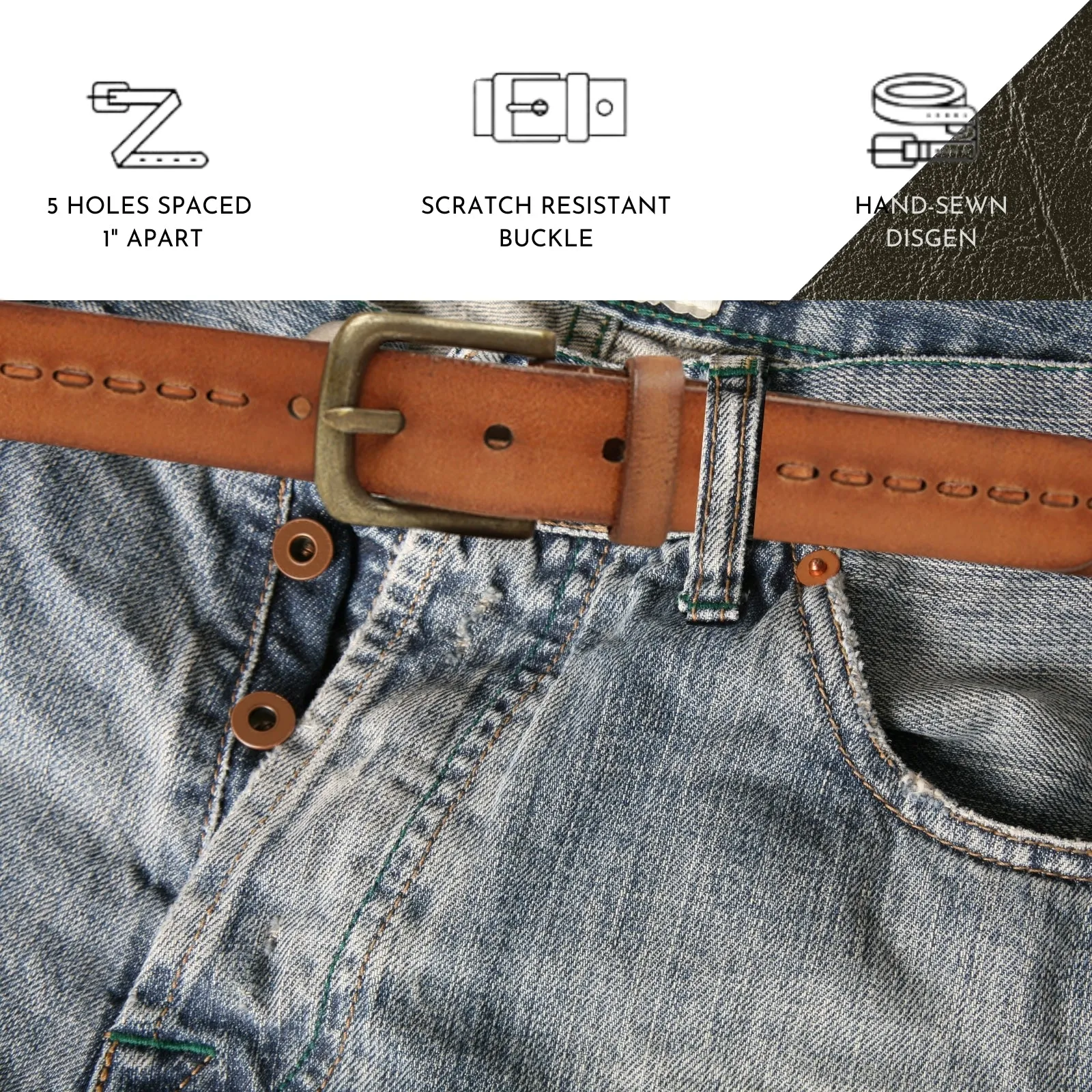 Genuine Tan Leather Crafted Men's Belt By Art N Vintage