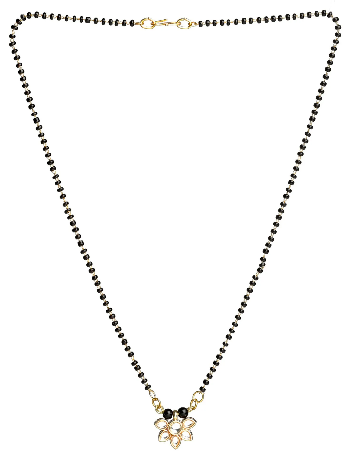Gold Plated Tanmaniya Floral Kundan Mangalsutra