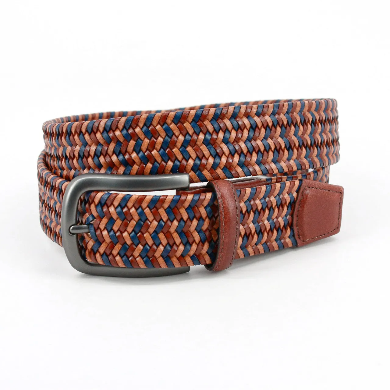 Italian Stretch Thin Strand Braided Leather Belt