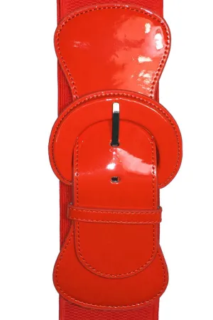 Kitty Deluxe Wide Cinch Belt in Tangerine