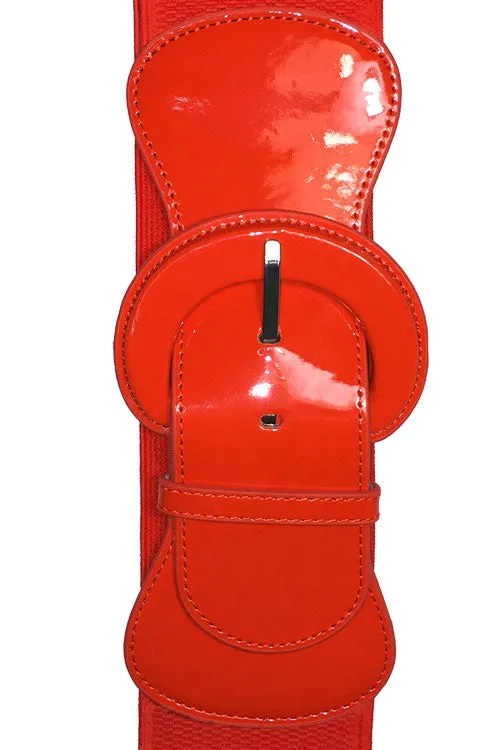 Kitty Deluxe Wide Cinch Belt in Tangerine